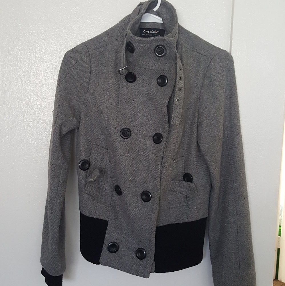 Grey and Black Moto Jacket